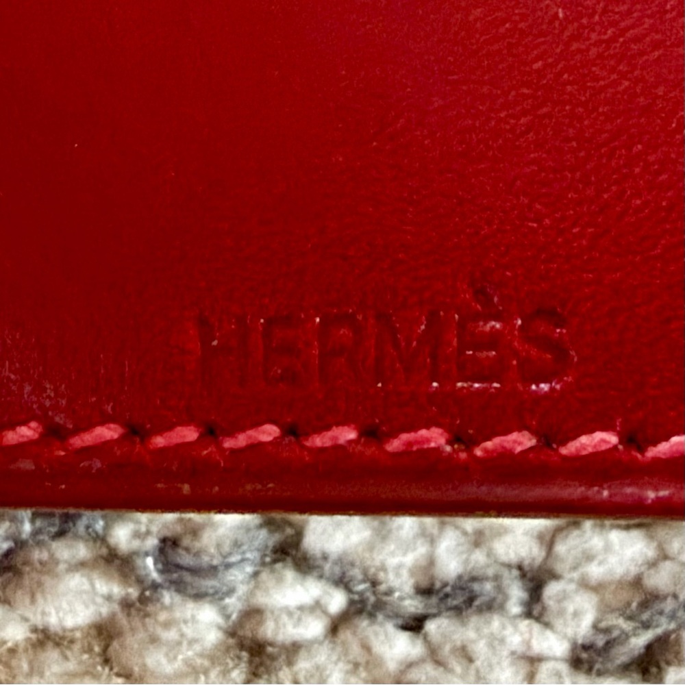 Charming & classic Hermès scarlet leather mini photo frame - Picture 3 of 8